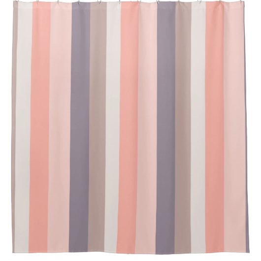 roze, paarse, witte strepen douchegordijn (Voorkant)