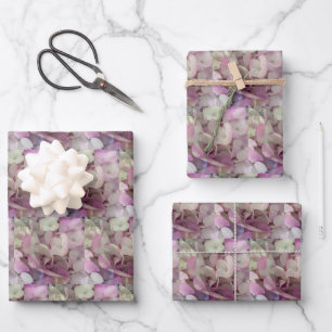 Roze, Paarse, witte waterkraan Bloem - Floral Inpakpapier Vel