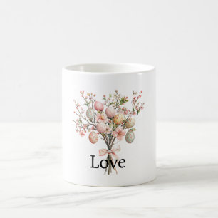 Roze Paaseieren Bloemen Boeket Koffiemok