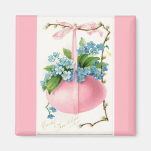 Roze paaseieren en bloemen magneet