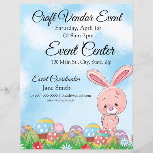 Roze paashaas met gebeurtenis van de verkoper van  (Voorkant)