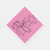 Roze paashaas voor het schilderen van eitjes servetten (Hoek)