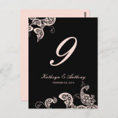 Roze pacock Floral Paisley Weddenschap Briefkaart (Voorkant / Achterkant)