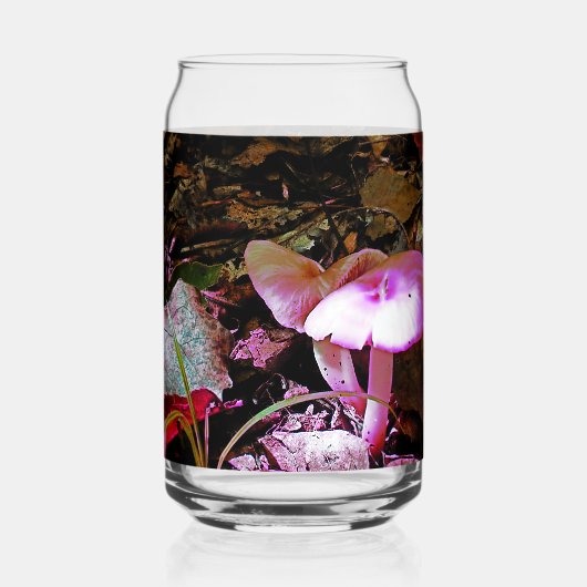 Roze paddenstoel blikvorm glas (Achterkant)
