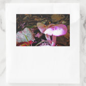 Roze paddenstoel rechthoekige sticker (Tas)