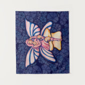 Roze paddenstoel Zuivere Waterverf Kunstfeeën Wandkleed (Voorkant)