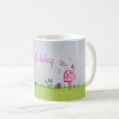 roze paddenstoelen op een gepersonaliseerde mok (Voorkant rechts)