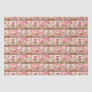 Roze paddenstoelen tissuepapier