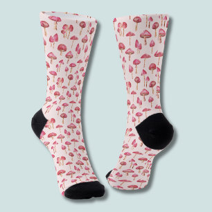 Roze paddestoelpatroon sokken