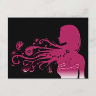 roze paisley briefkaart