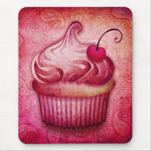 roze paisley cupcake muismat