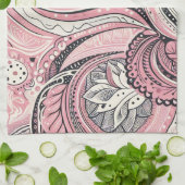 Roze Paisley De Home Studio Keuken Handdoeken (Gevouwen)