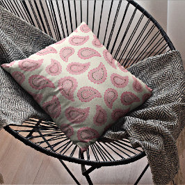 Roze paisley/gestreept decoratief Sierkussen