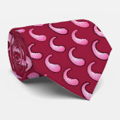 Roze paisley op maroon stropdas (Opgerold)