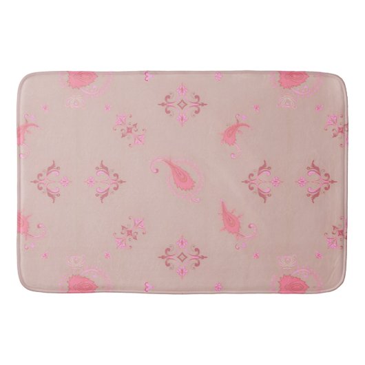 Roze Paisley Pattern Badmat (Voorkant)