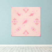 Roze Paisley Pattern Canvas Afdruk (Insitu (Houten vloer))