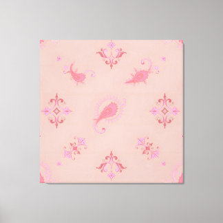 Roze Paisley Pattern Canvas Afdruk