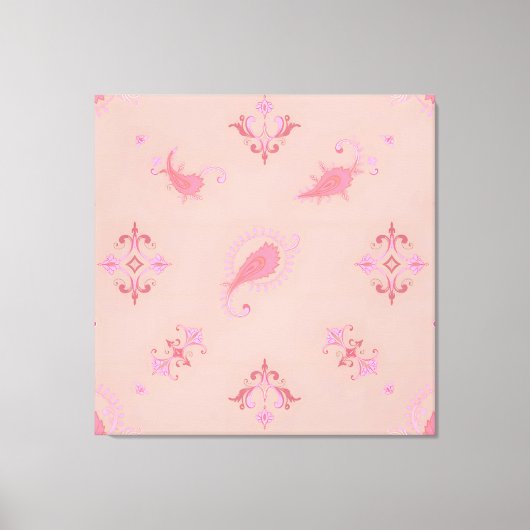 Roze Paisley Pattern Canvas Afdruk (Voorkant)