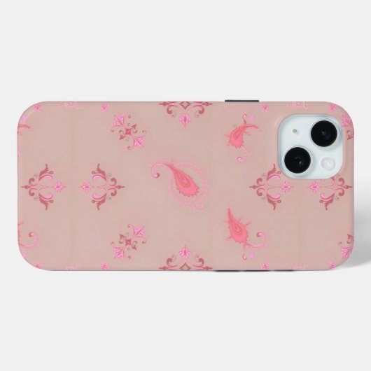Roze Paisley Pattern Case-Mate iPhone Case (Achterkant (horizontaal))