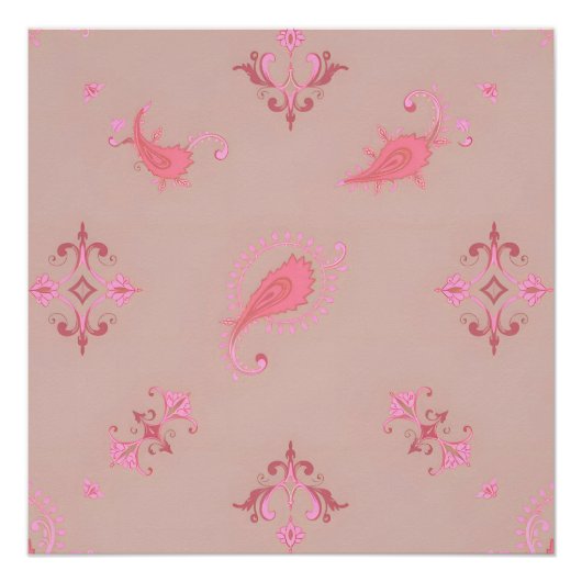 Roze Paisley Pattern Perfect Poster (Voorkant)
