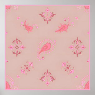Roze Paisley Pattern Poster