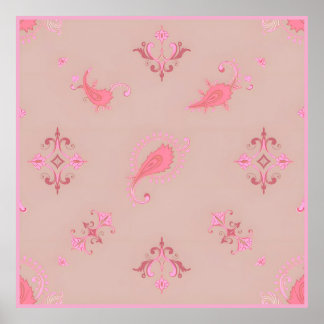 Roze Paisley Pattern Poster