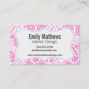 Roze Paisley Pattern Visitekaartje