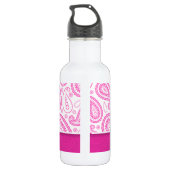 Roze Paisley Pattern Waterfles (Achterkant)
