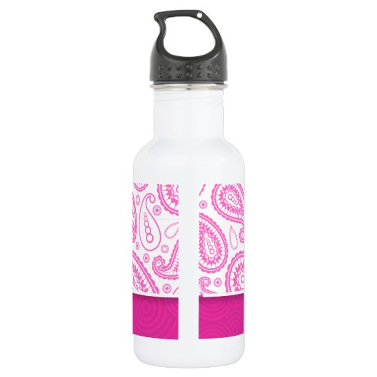 Roze Paisley Pattern Waterfles (Achterkant)