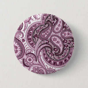 Roze Paisley Ronde Button 5,7 Cm