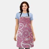 Roze Paisley Schort (Gedragen)