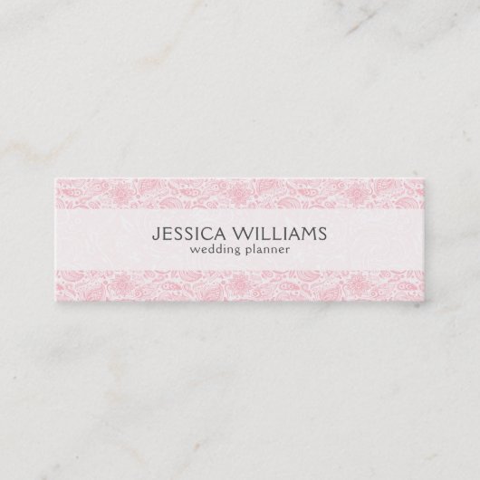 Roze  Paisley Wedding Planner Mini Visitekaartje (Voorkant)