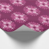 Roze paisleybloem cadeaupapier (Hoek)