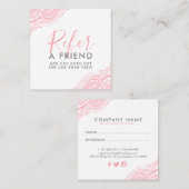 Roze paisleyornament vierkante visitekaartje (Voorkant / Achterkant)