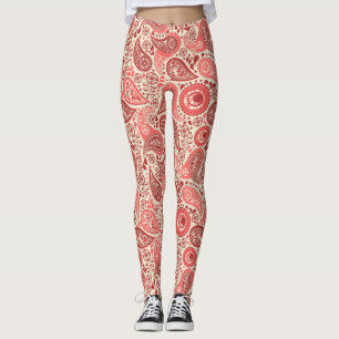   roze paissleypatroon leggings