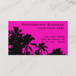 Roze palm aanpasbare fotografie visitekaartjes