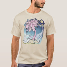 Roze palm & blauwe vogel Mannen