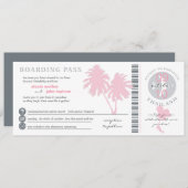 Roze palm Boarding Pass to Thailand Weddenschap Kaart (Voorkant / Achterkant)