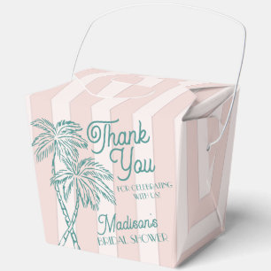 Roze Palm Lente Pastel Strand Bruidsfeest Bedankdoosjes