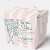 Roze Palm Lente Pastel Strand Bruidsfeest Party Bedankdoosjes (Achterkant)