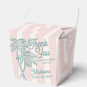 Roze Palm Spring Pastel Beach Baby shower Bedankdoosjes