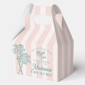 Roze Palm Spring Pastel Beach Baby shower Bedankdoosjes (Achterkant)