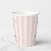 Roze Palm Spring Pastel Beach Baby shower Papieren Bekers (Links)