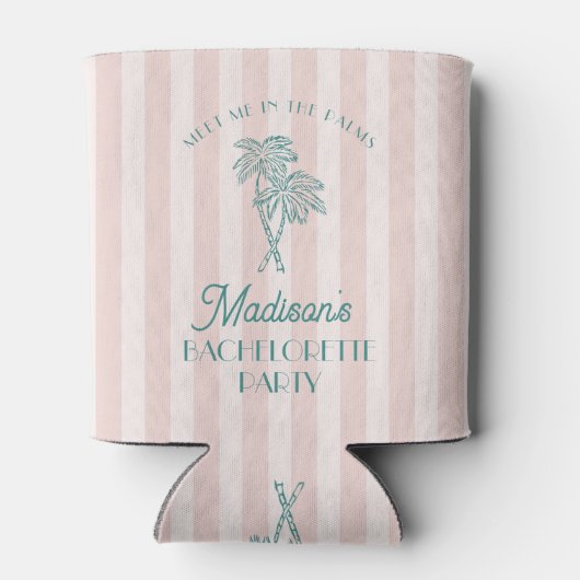 Roze Palm Spring Pastel Beach Bachelorette Party Blikjeskoeler (Achterkant)