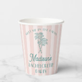 Roze Palm Spring Pastel Beach Bachelorette Party Papieren Bekers (Achterkant)