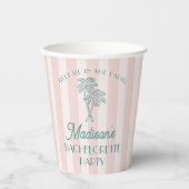 Roze Palm Spring Pastel Beach Bachelorette Party Papieren Bekers (Voorkant)