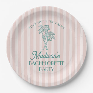 Roze Palm Spring Pastel Beach Bachelorette Party Papieren Bordje