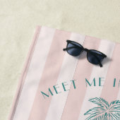 Roze Palm Spring Pastel Beach Bachelorette Party Strandlaken (In situ)