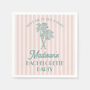 Roze Palm Spring Pastel Strand Meisjesuitje Feest Servet