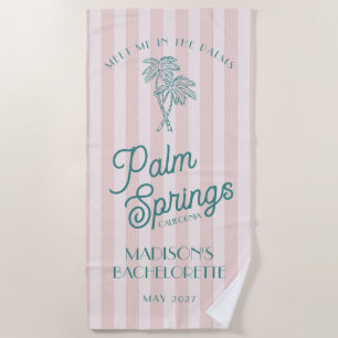 Roze Palm Spring Pastel Strand Meisjesuitje Feest Strandlaken